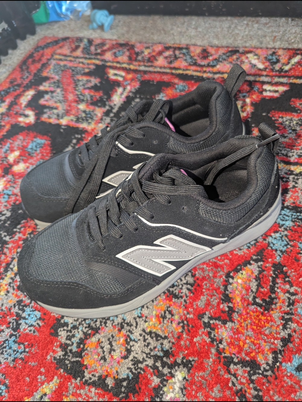 New Balance Black Athletic Sneakers with Gray Logo
